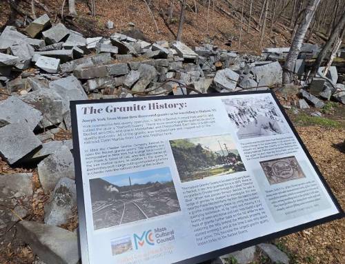First Interpretive Signage Panel at the Granite Saw